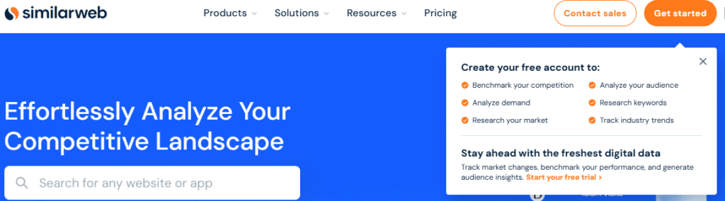 SimilarWeb Website Profile